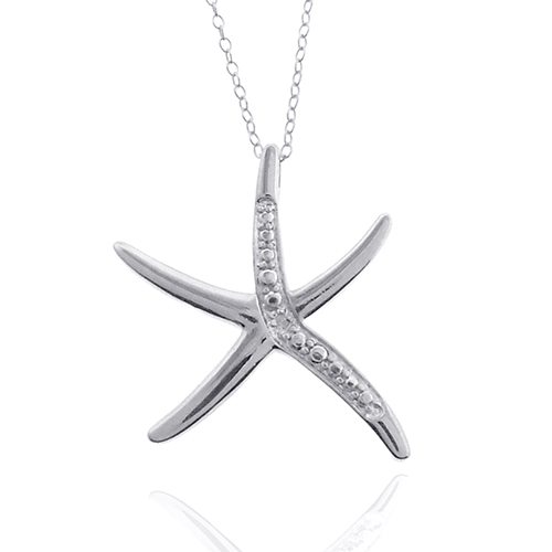 Accents By Gianni Argento Diamond Accent Starfish Necklace