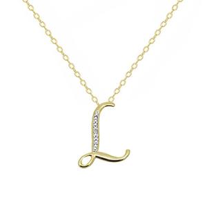 Accents by Gianni Argento Diamond Accent L Initial Necklace