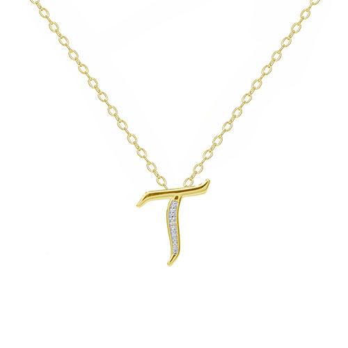 Accents by Gianni Argento Diamond Accent T Initial Necklace