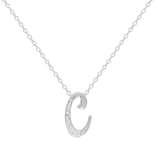 Accents By Gianni Argento Diamond Accent C Initial Necklace