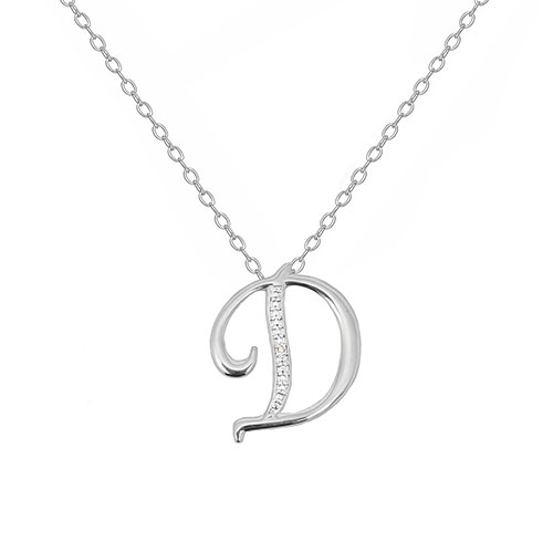 Accents By Gianni Argento Diamond Accent D Initial Necklace