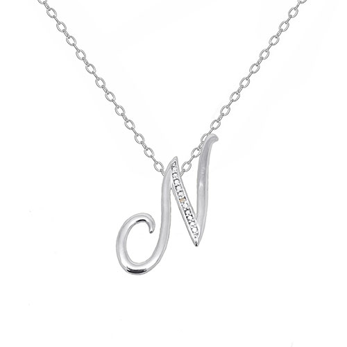 Accents By Gianni Argento Diamond Accent N Initial Necklace