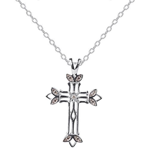 Accents by Gianni Argento Diamond Accent Scroll Cross Necklace
