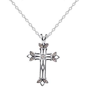 Accents by Gianni Argento Diamond Accent Scroll Cross Necklace