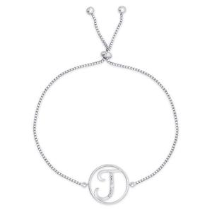Accents by Gianni Argento Diamond Plated Initial J Adj. Bracelet
