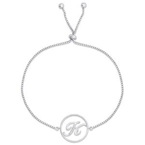 Accents by Gianni Argento Diamond Plated Initial K Adj. Bracelet