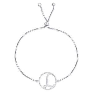 Accents by Gianni Argento Diamond Plated Initial L Adj. Bracelet