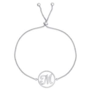 Accents by Gianni Argento Diamond Plated Initial M Adj. Bracelet