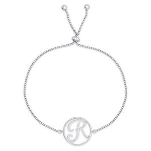Accents by Gianni Argento Diamond Plated Initial R Adj. Bracelet