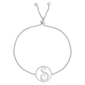Accents by Gianni Argento Diamond Plated Initial S Adj. Bracelet