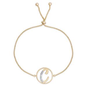 Accents by Gianni Argento Diamond Plated Initial C Gold Bracelet