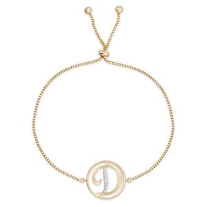 Accents by Gianni Argento Diamond Accent Initial D Gold Bracelet