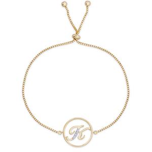 Accents by Gianni Argento Diamond Plated Initial K Gold Bracelet
