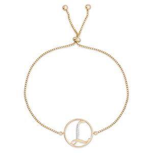 Accents by Gianni Argento Diamond Plated Initial L Gold Bracelet