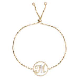Accents by Gianni Argento Diamond Plated Initial M Gold Bracelet alternate view
