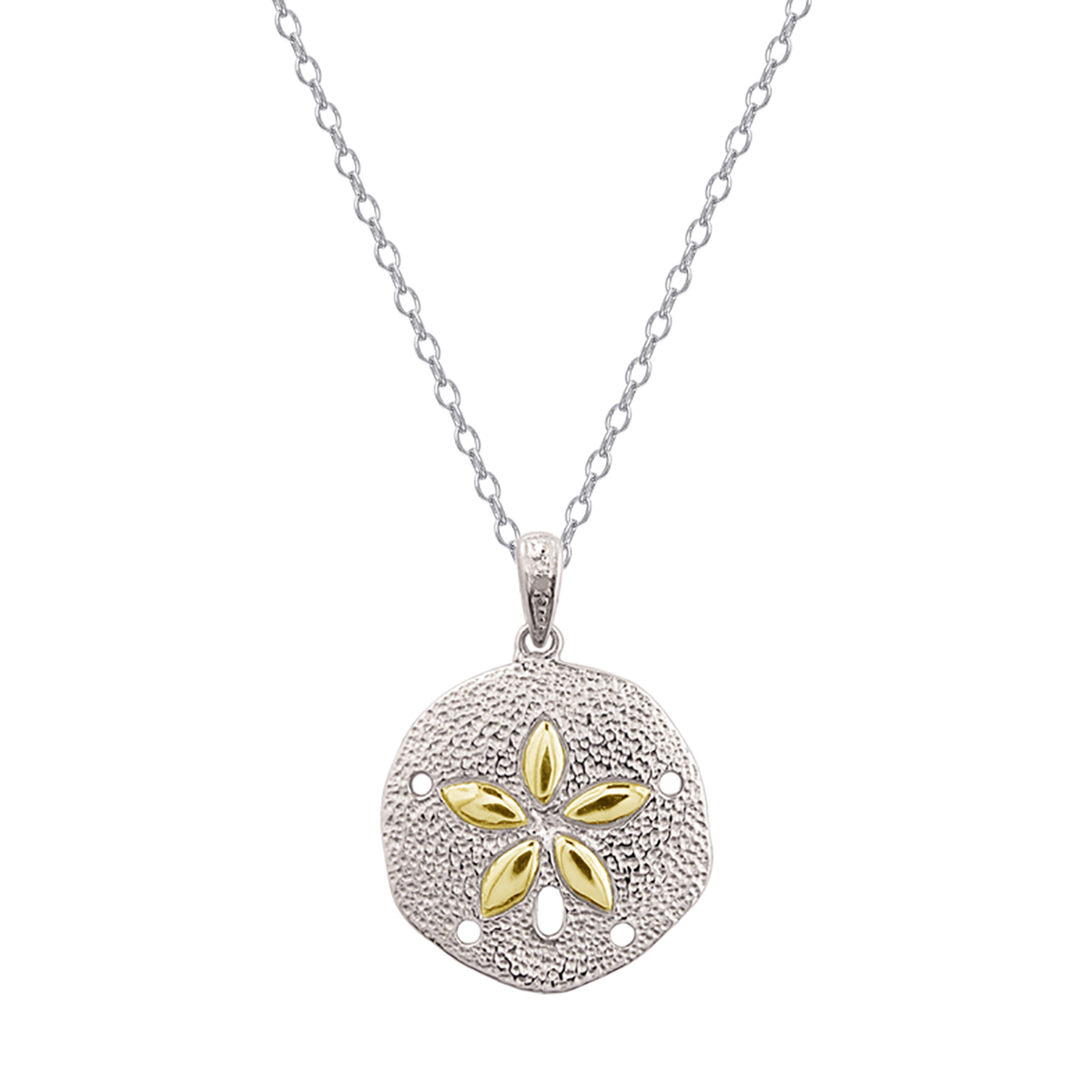 Accents By Gianni Argento Diamond Gold Plated Sand Dollar Pendant