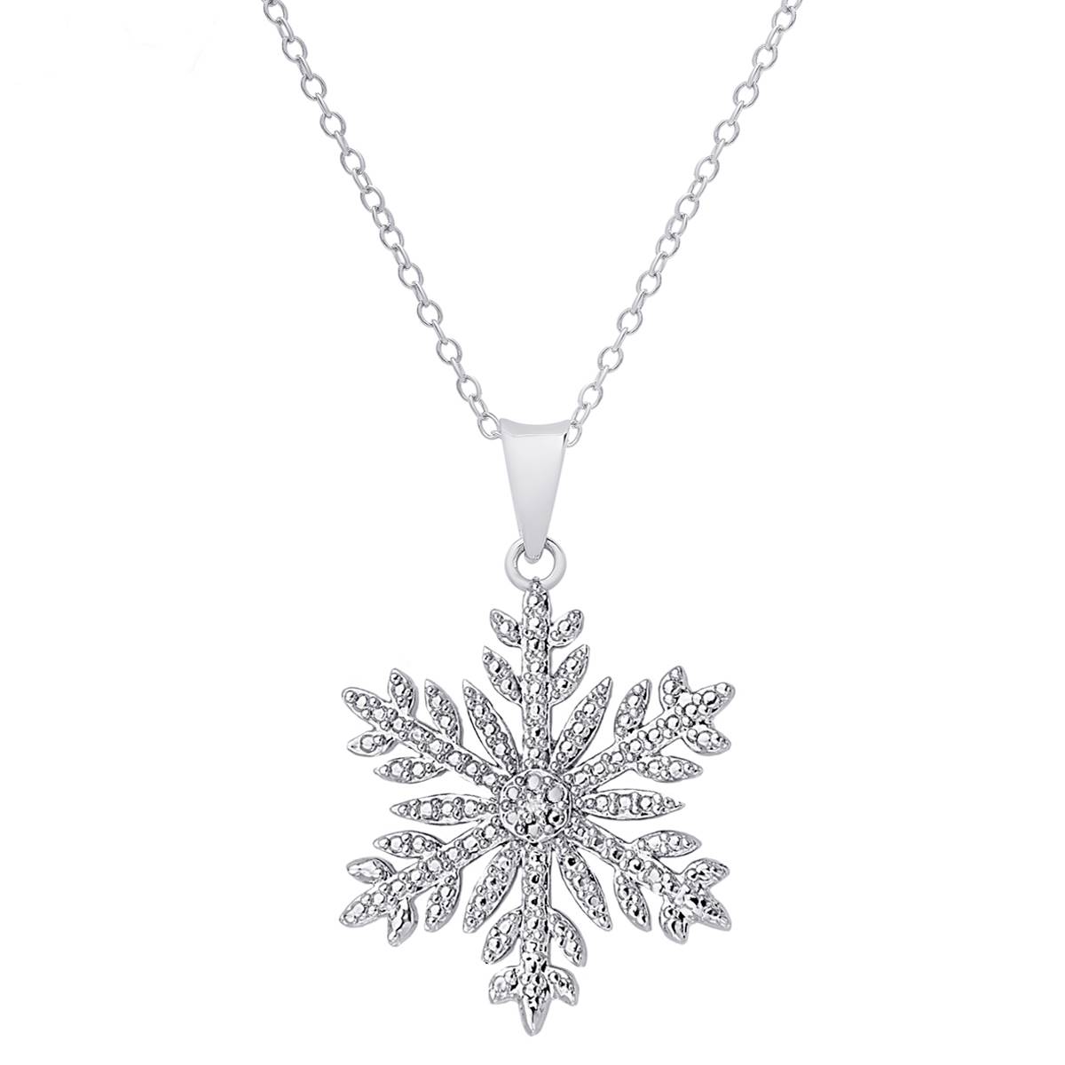 Accents By Gianni Argento Diamond Accent Snowflake Pendant