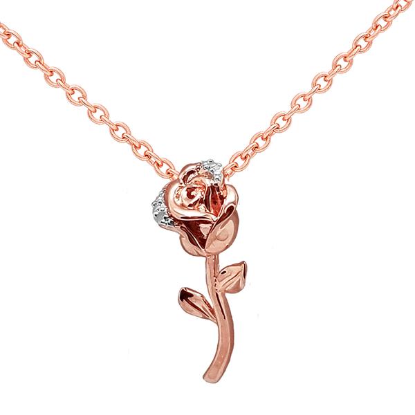 Accents by Gianni Argento Diamond Accent Rose Pendant Necklace