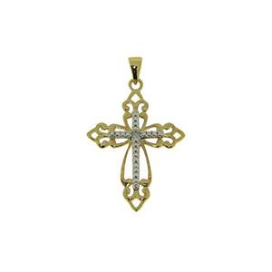 Accents by Gianni Argento Diamond Accent Plateded Cross Pendant