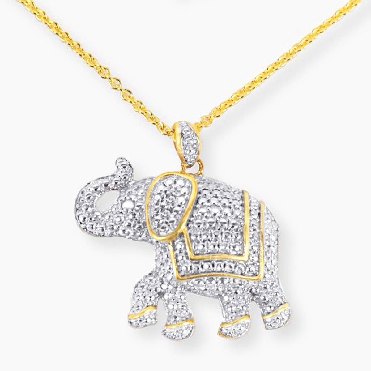 Accents By Gianni Argento Diamond Accent Plated Elephant Pendant