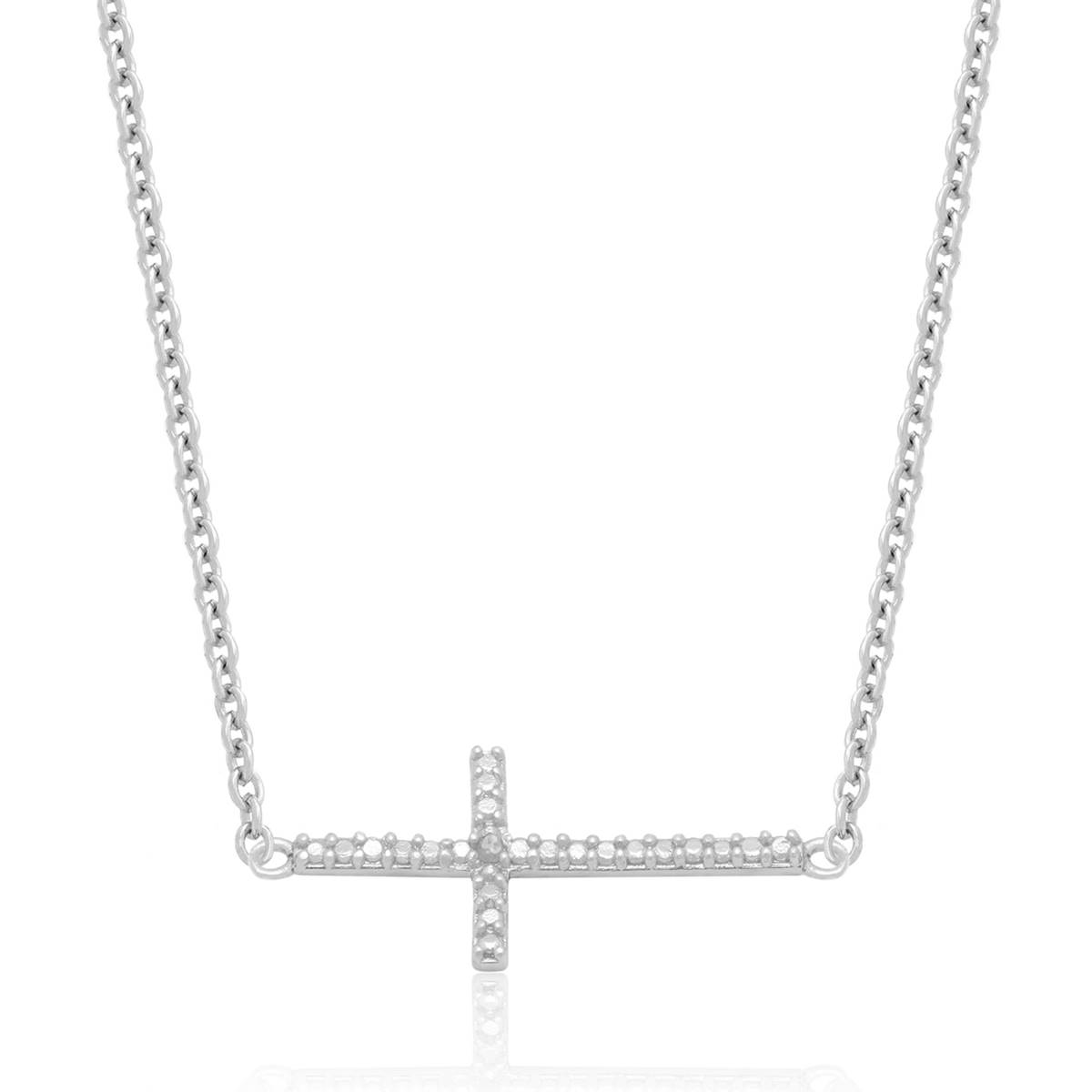 Accents By Gianni Argento Diamond Accent Plated Sideways Cross