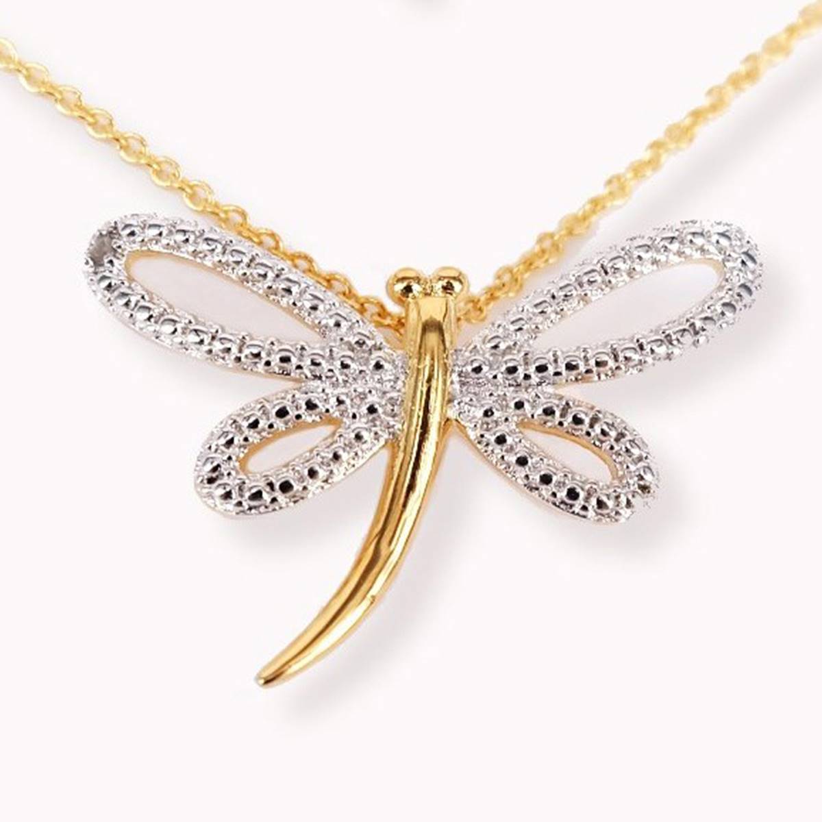 Accents By Gianni Argento Diamond Accent Plated Dragonfly Pendant