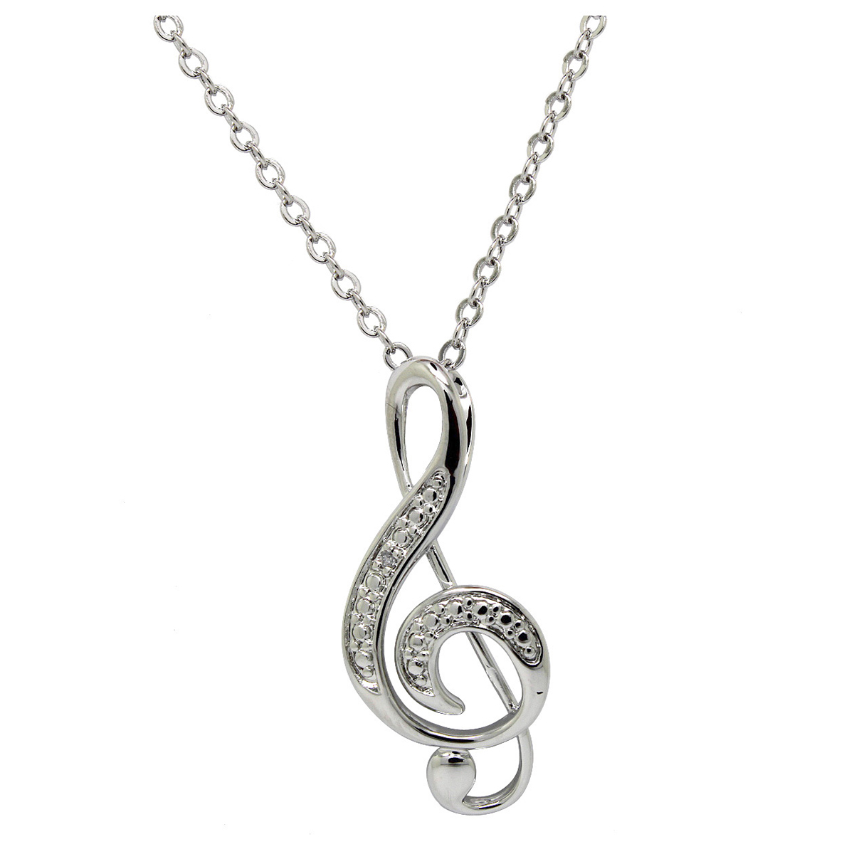 Accents By Gianni Argento Diamond Accent Music Note Pendant