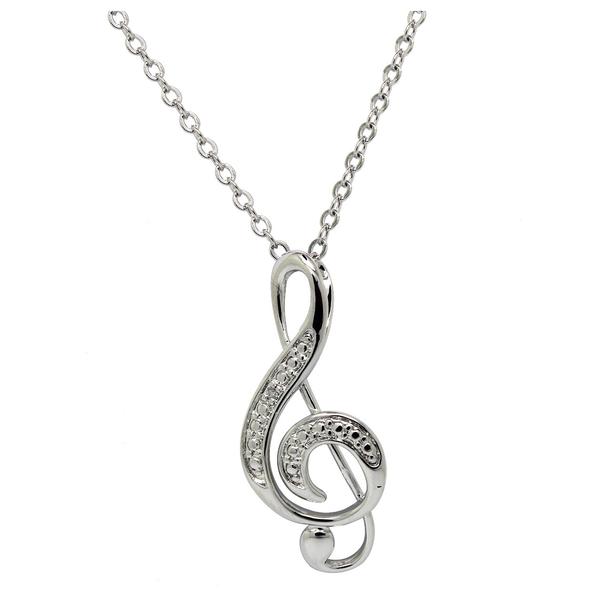 Accents by Gianni Argento Diamond Accent Music Note Pendant
