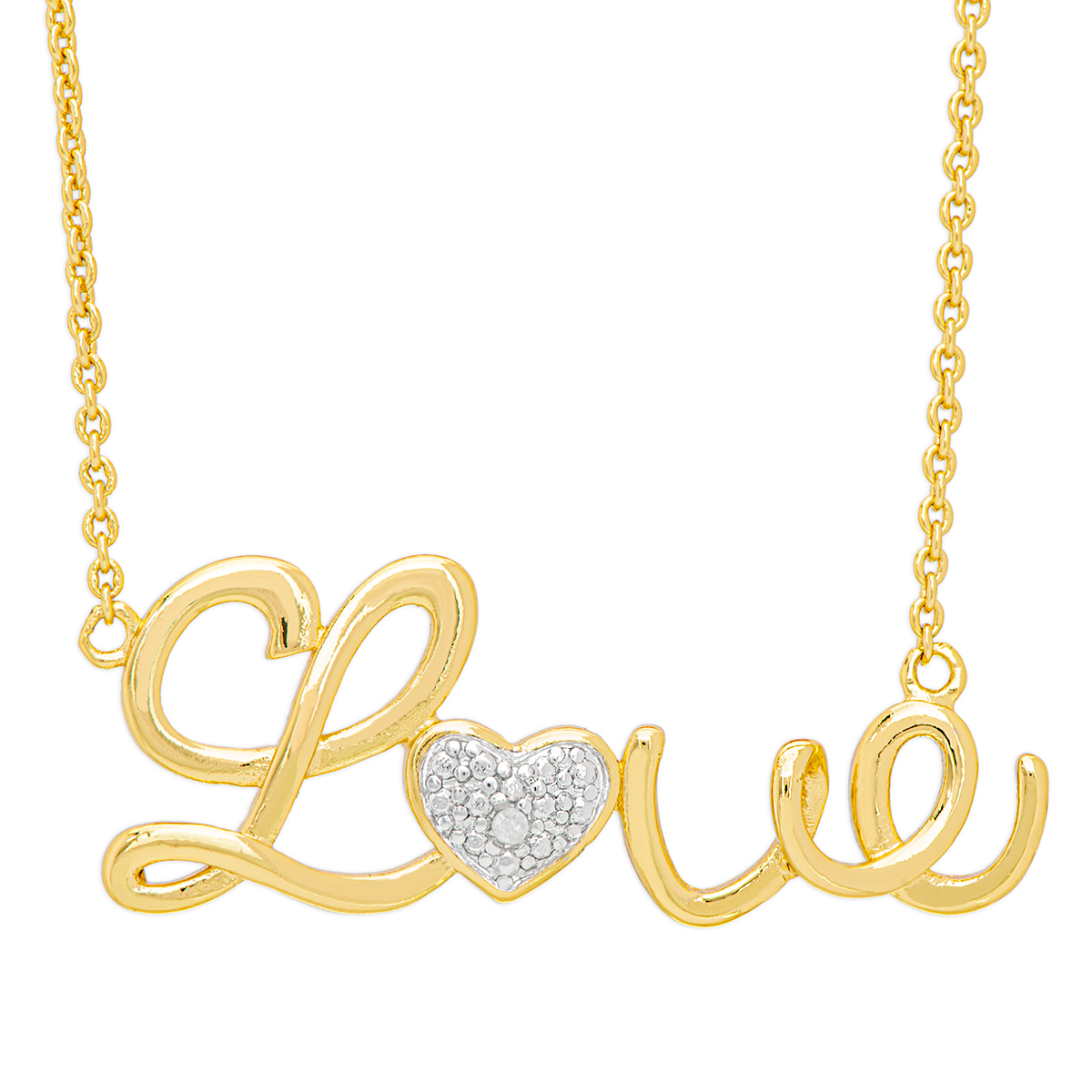 Accents By Gianni Argento Diamond Accent Plated Love Pendant