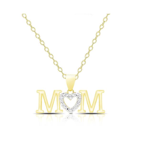 Accents by Gianni Argento Heart Mom Block Pendant Necklace
