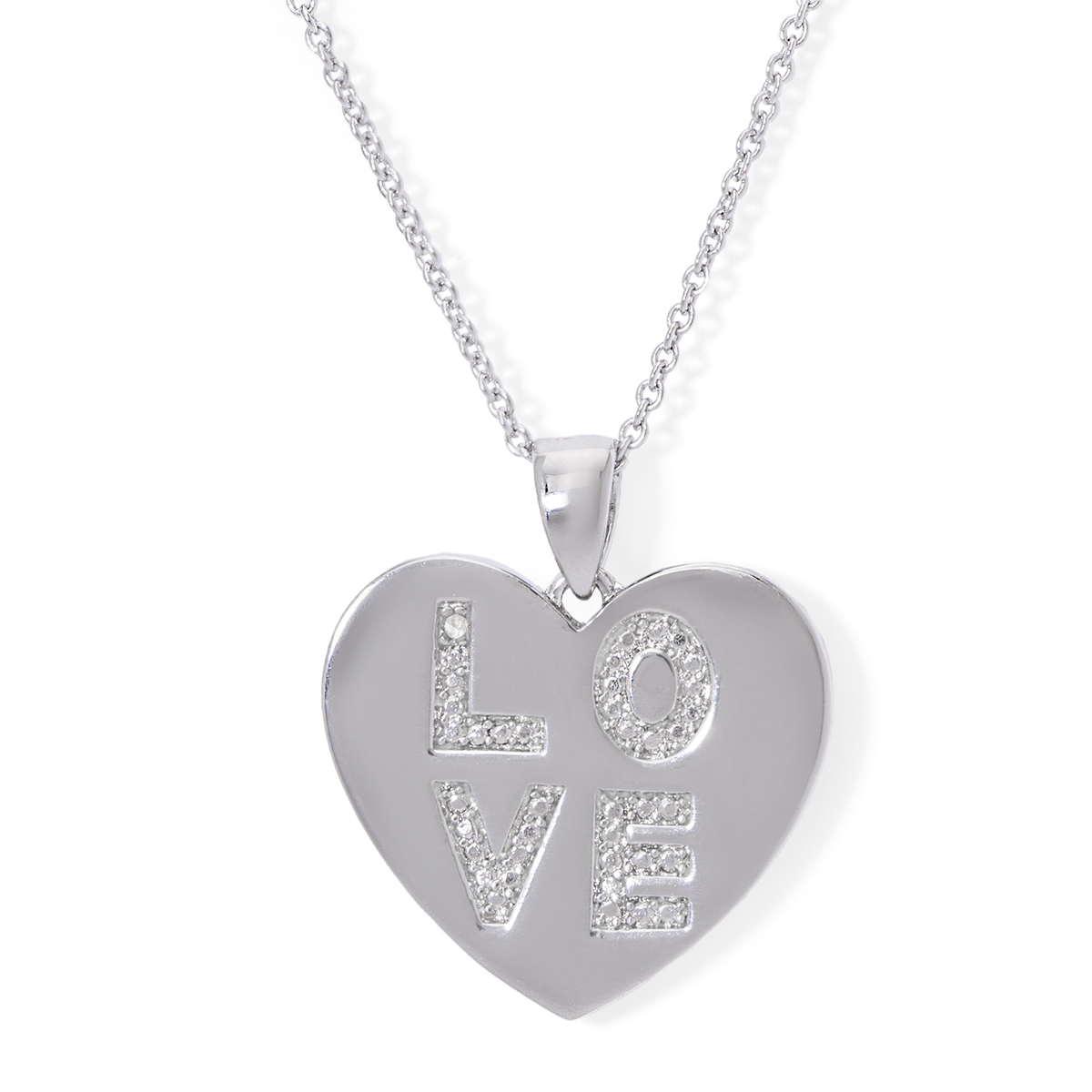 Accents By Gianni Argento Diamond Love Heart Pendant Necklace