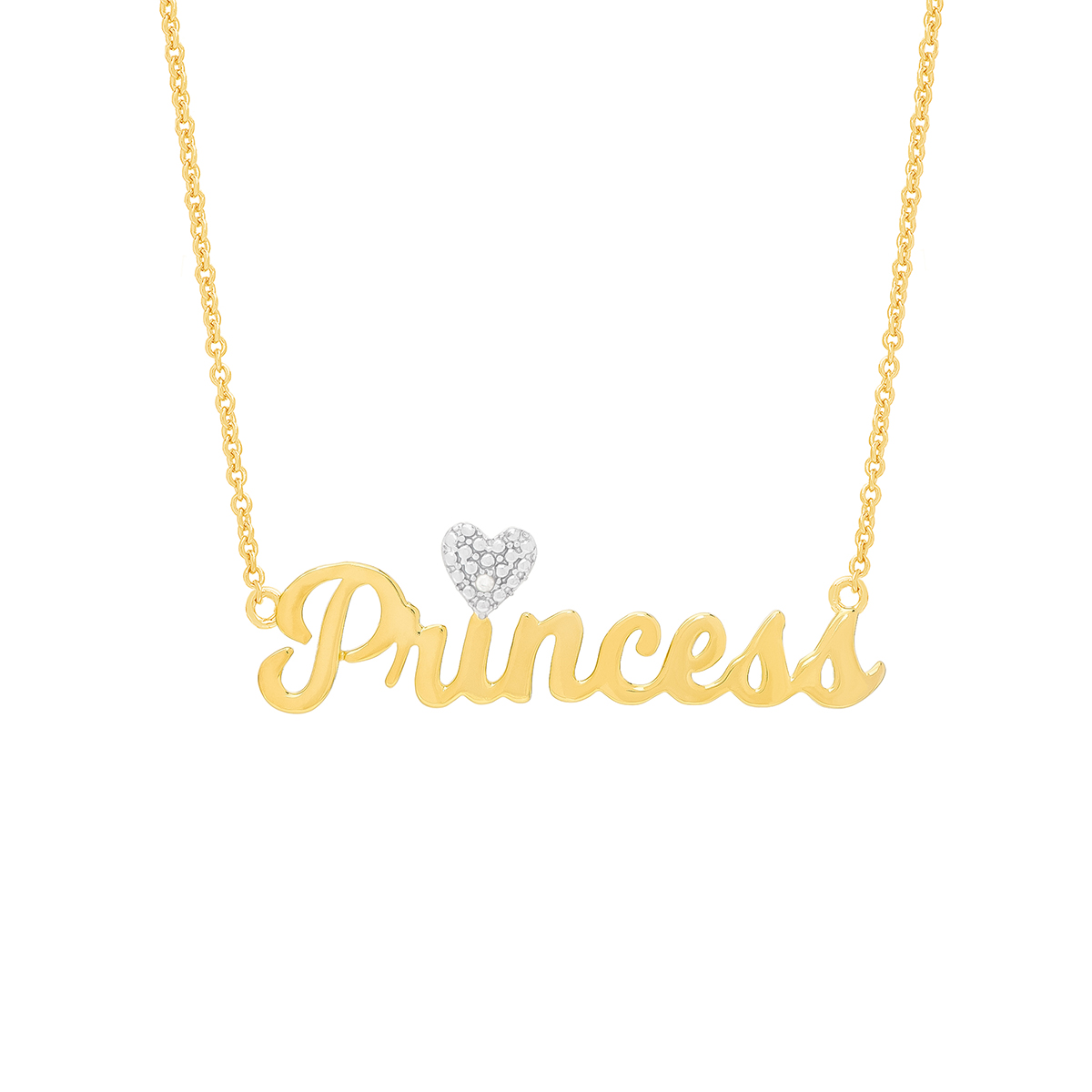 Accents By Gianni Argento Diamond Accent Princess Heart Necklace