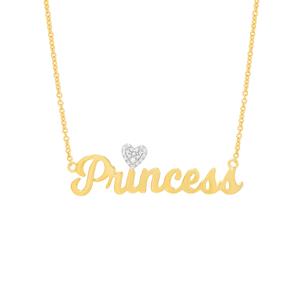 Accents by Gianni Argento Diamond Accent Princess Heart Necklace