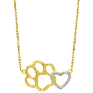Accents by Gianni Argento Diamond Accent Paw & Heart Necklace