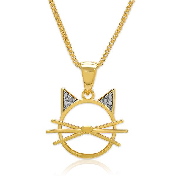 Accents by Gianni Argento Diamond Accent Cat Pendant Necklace