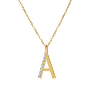 Accents by Gianni Argento Diamond Accent Block Initial A Pendant