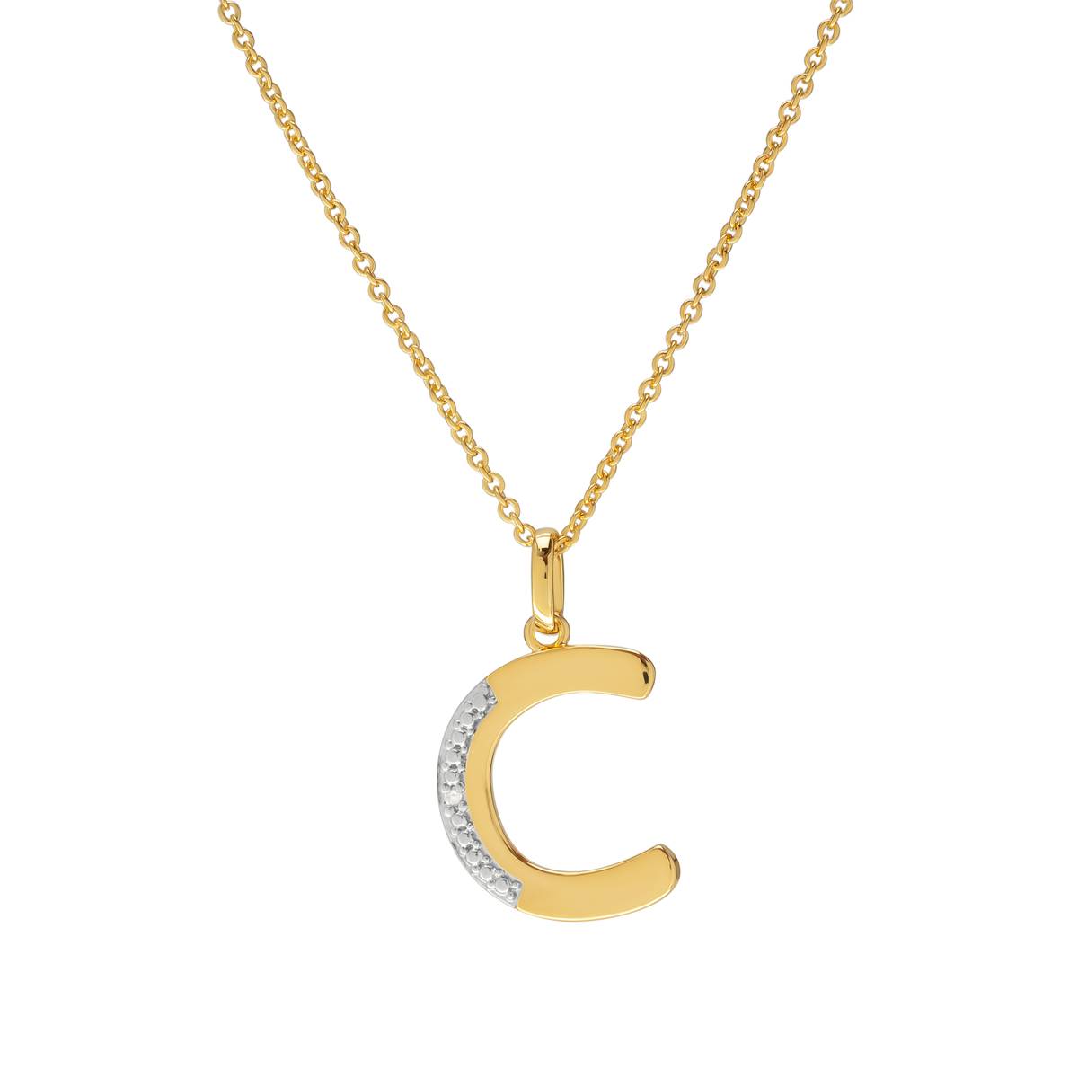 Accents By Gianni Argento Diamond Accent Block Initial C Pendant