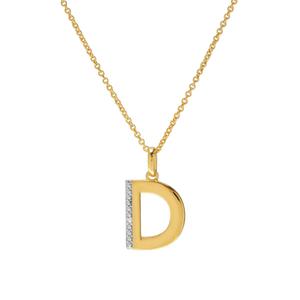 Accents by Gianni Argento Diamond Accent Block Initial D Pendant