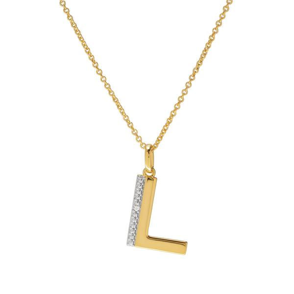 Accents by Gianni Argento Diamond Accent Block Initial L Pendant
