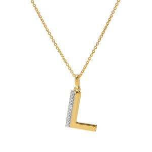 Accents by Gianni Argento Diamond Accent Block Initial L Pendant