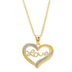 Accents by Gianni Argento Diamond Love Script In Heart Pendant