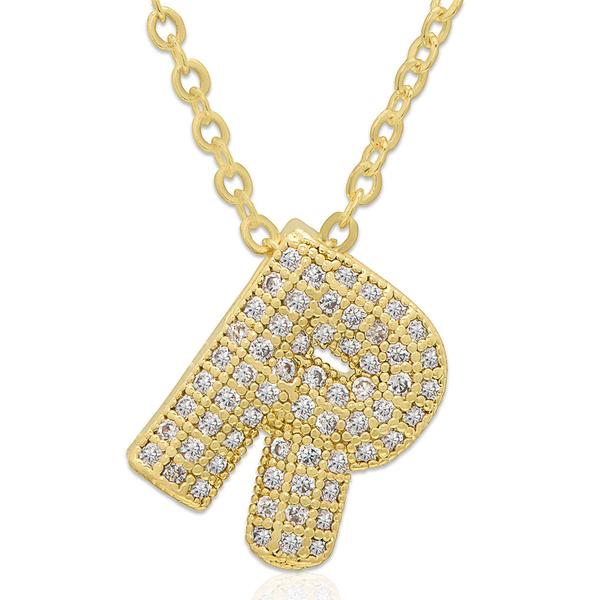 Accents by Gianni Argento 14kt. Gold Bubble Initial R Pendant