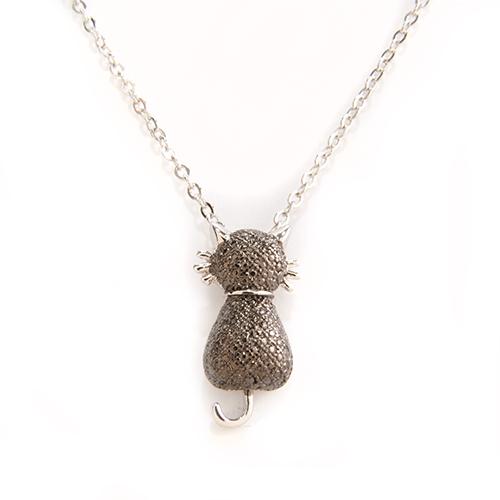 Accents by Gianni Argento Diamond Accent Black/White Cat Pendant