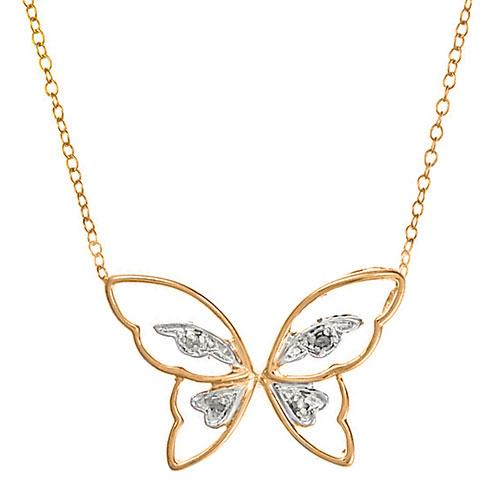 Accents by Gianni Argento Diamond Accent Butterfly Necklace