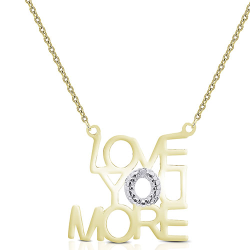 Accents By Gianni Argento Diamond Plated Love You More Pendant