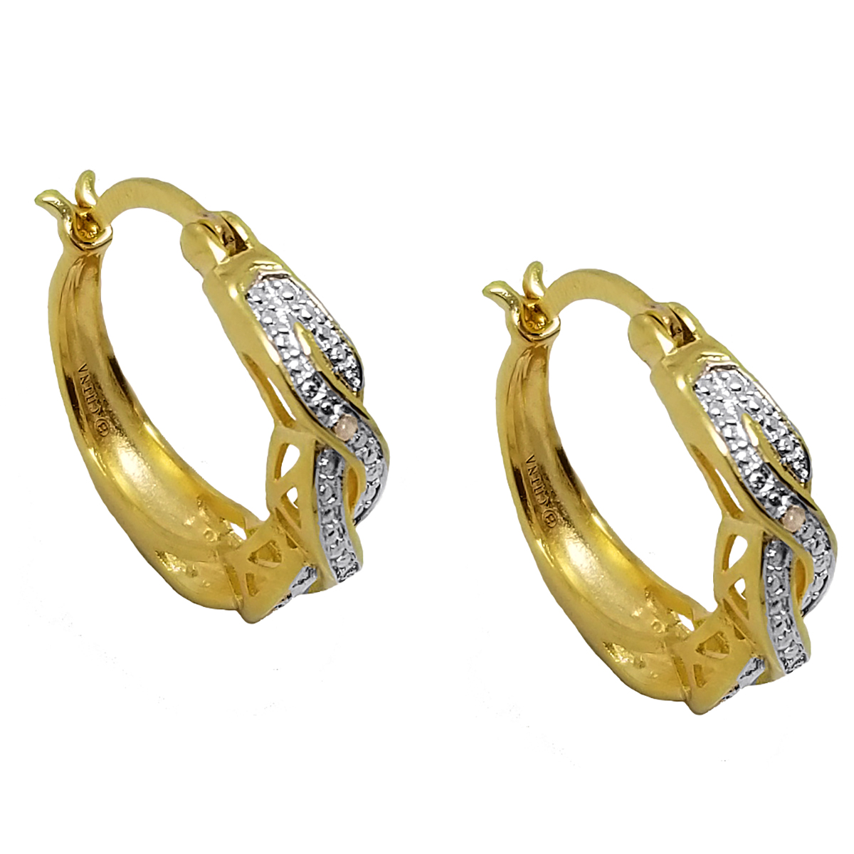 Accents By Gianni Argento Gold Diamond Infinity Hoop Earrings