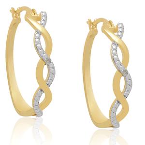Accents by Gianni Argento Gold Diamond Infinity Hoop Earrings