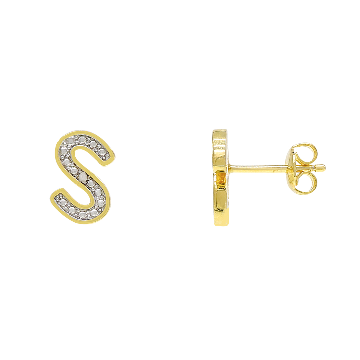 Accents Gold Diamond Accent S Initial Stud Earrings