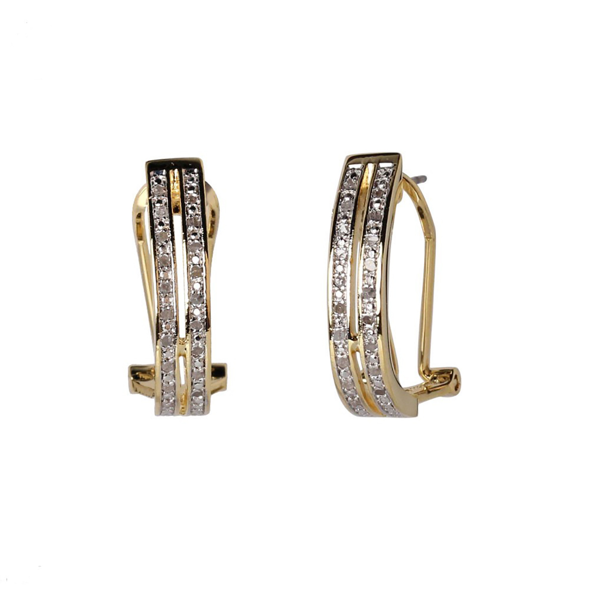 Accents By Gianni Argento Double Row Half Hoop Earrings