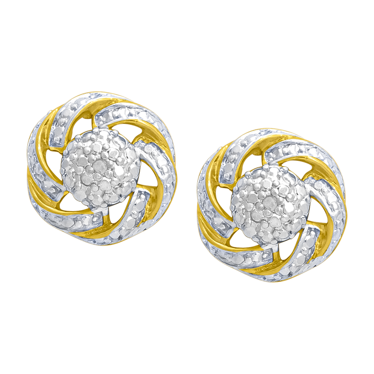 Accents By Gianni Argento Gold Plated Love Knot Stud Earrings